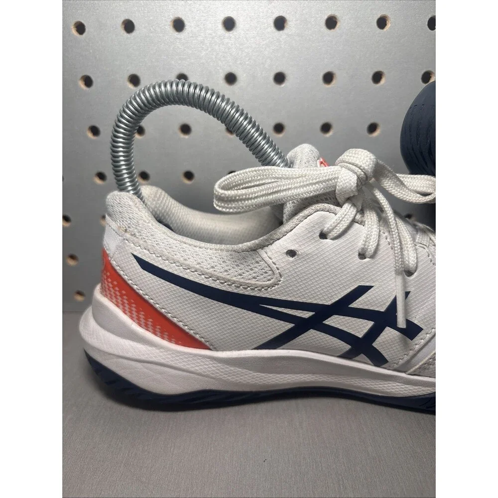 Asics Gel Resolution 9 Kids Tennis Shoes Trainer Sz US 4 EU 36 White Blue Orange
